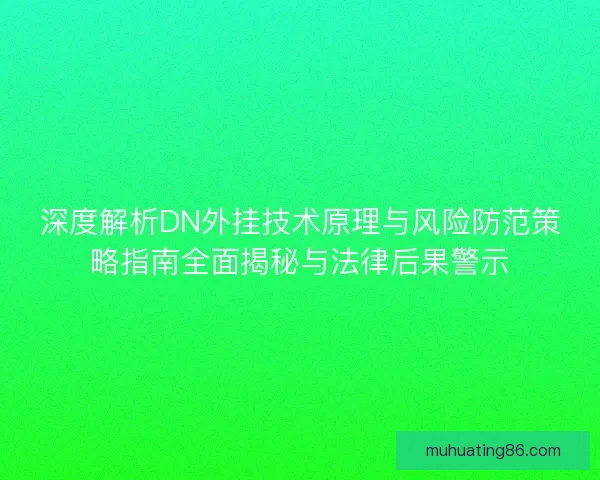 深度解析DN外挂技术原理与风险防范策略指南全面揭秘与法律后果警示